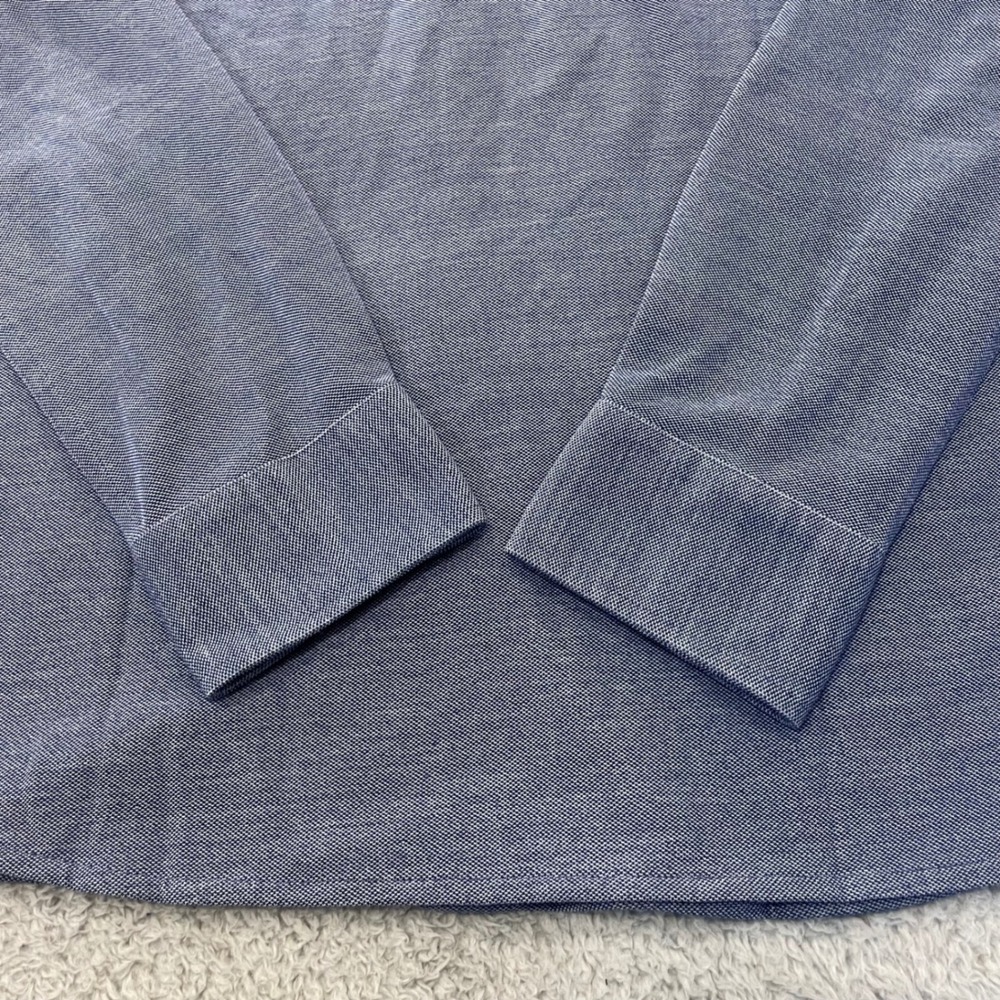 Unbound Merino Wool Blend Shirt Mens Medium Blue Long Sleeve Button Up Stretch - Picture 7 of 11